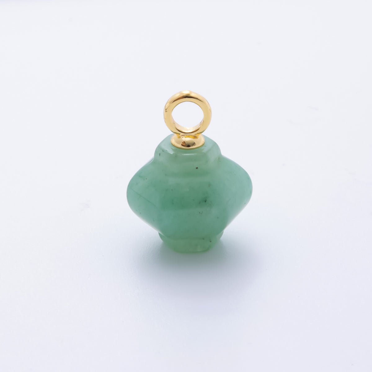 18K Gold Filled 18mm Quartz, Agate, Red Jasper Pumpkin Jar Gemstone Charm | AH830 - AJ831