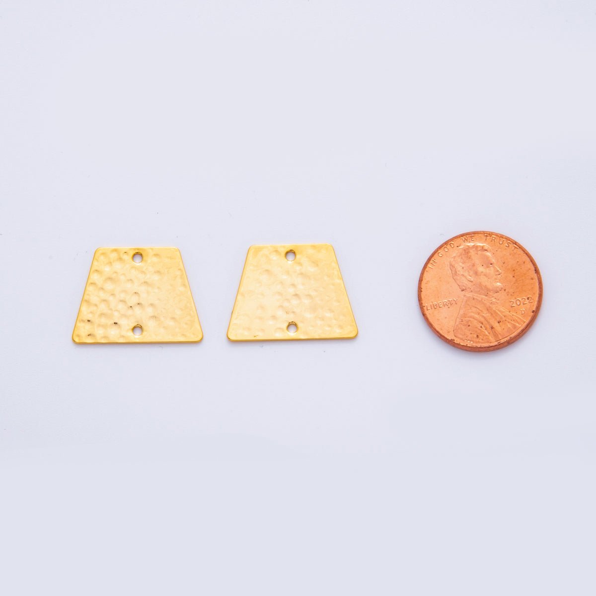 18K Gold Filled 20mm Edged Square Hammered Connector Finding | Z1198