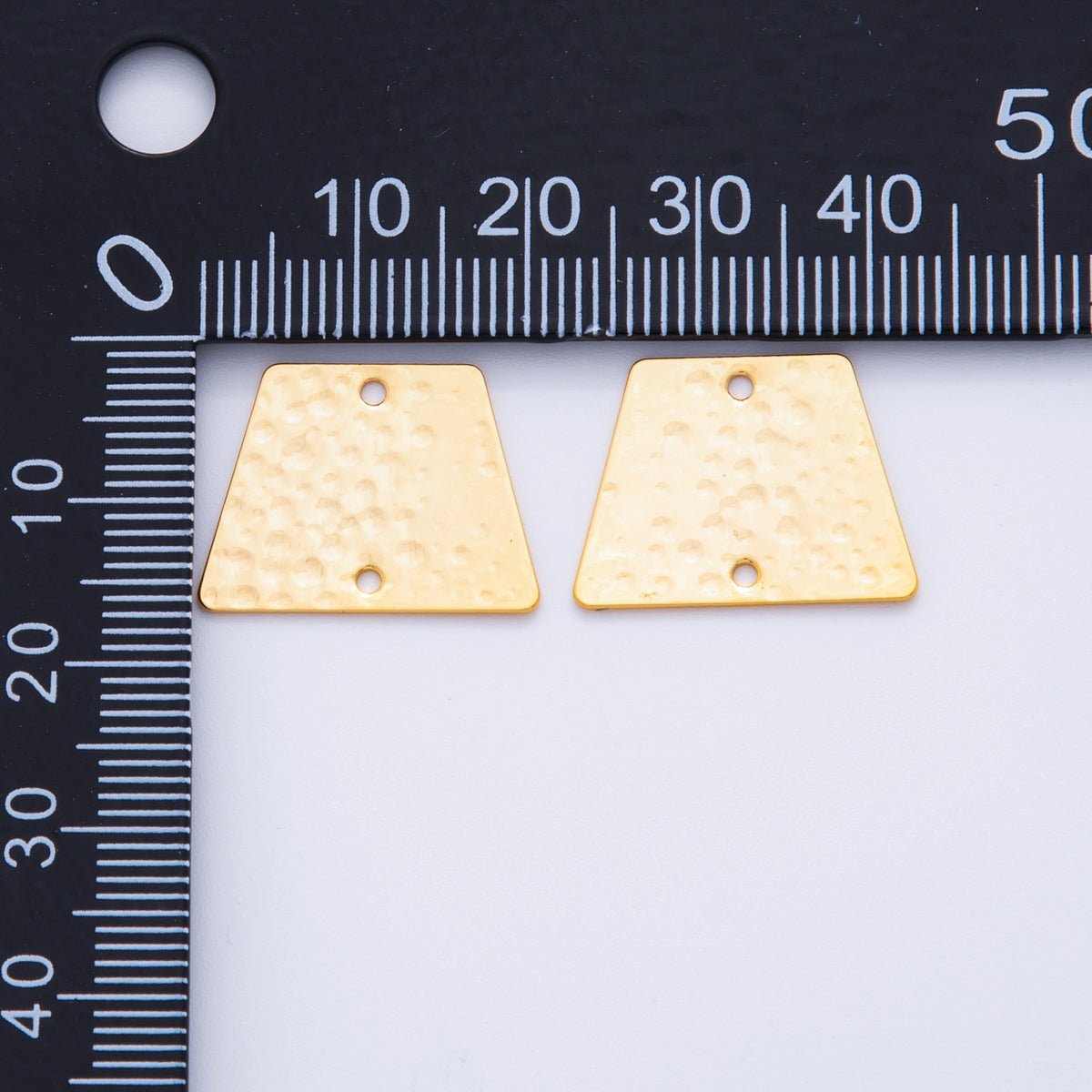 18K Gold Filled 20mm Edged Square Hammered Connector Finding | Z1198