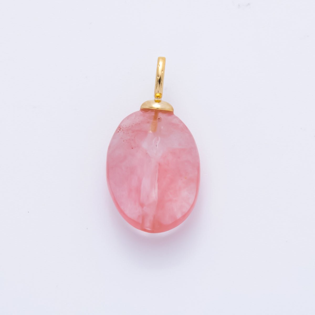 18K Gold Filled 20mm Multifaceted Gemstone Oval Drop Pendant | AF797 -AF800