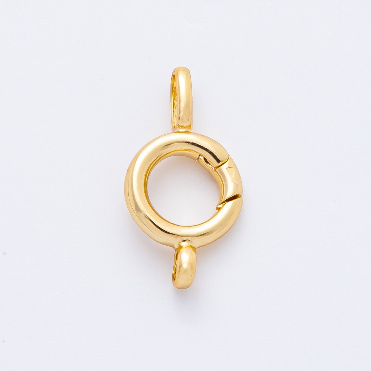 18K Gold Filled 20mm Round Push Gate Clasp Charm Enhancer Finding | Z1386