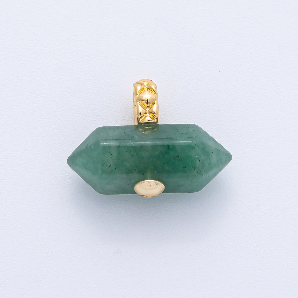 18K Gold Filled 21.3mm Natural Gemstone Point Croissant Pendant | AK129 - AK132