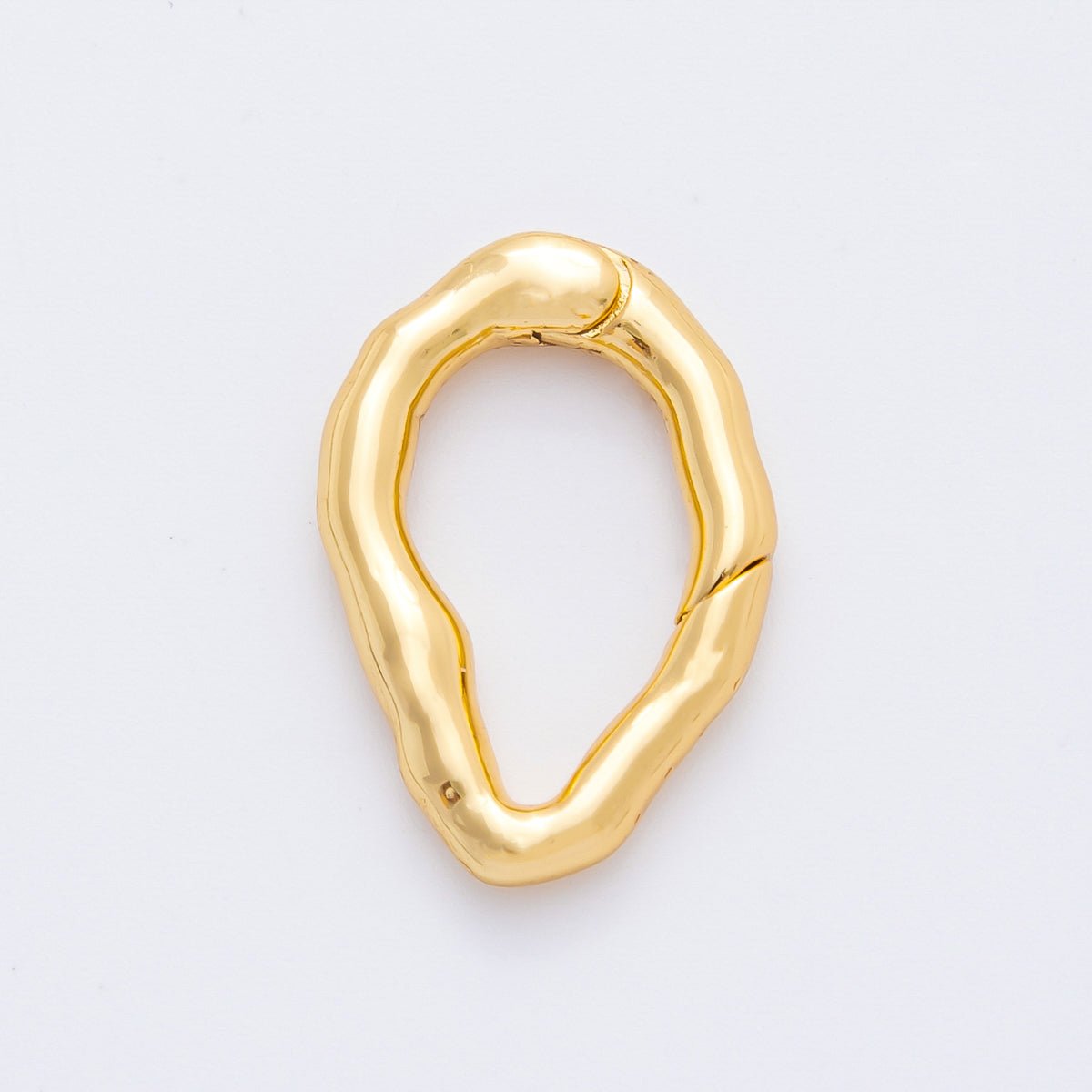 18K Gold Filled 21mm Irregular Oval Push Gate Clasp Finding | L849