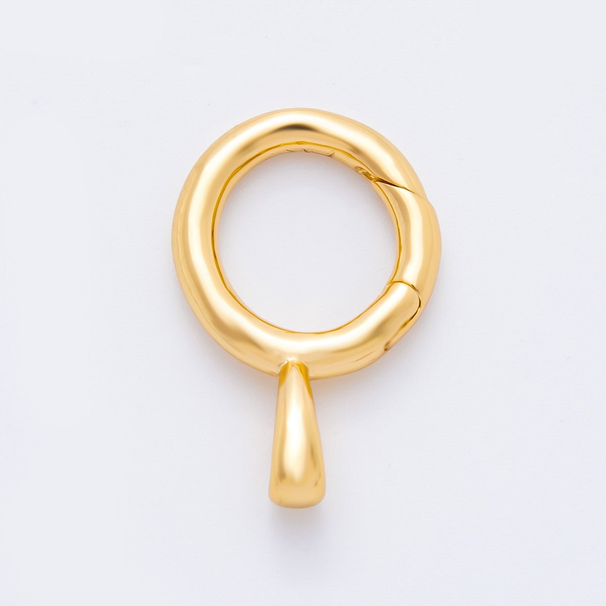 18K Gold Filled 22.5mm Push Gate Round Clasp Pendant Clasps Closure Finding | Z1388