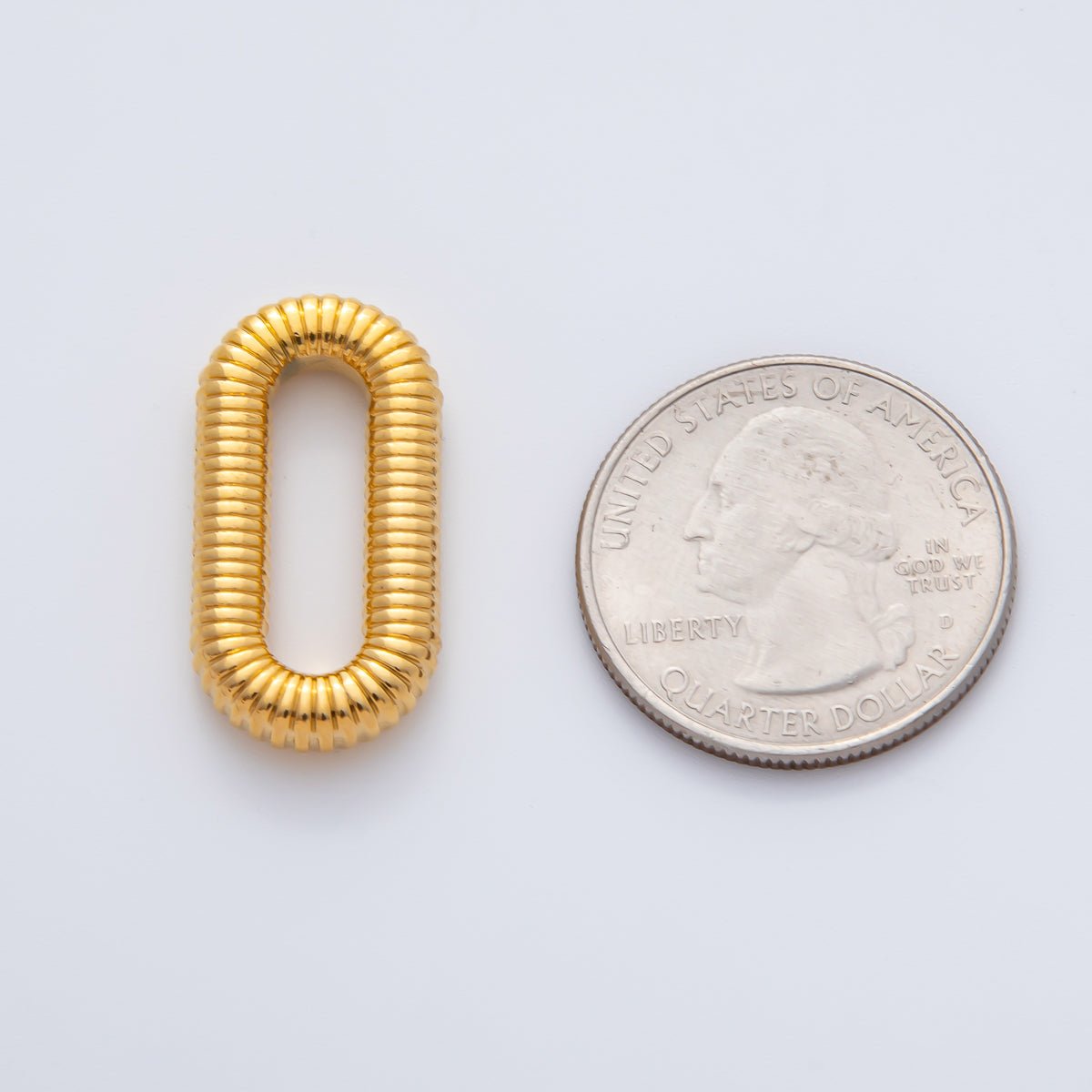 18K Gold Filled 27mm Oval Croissant Twisted Jewelry Finding | Z1468