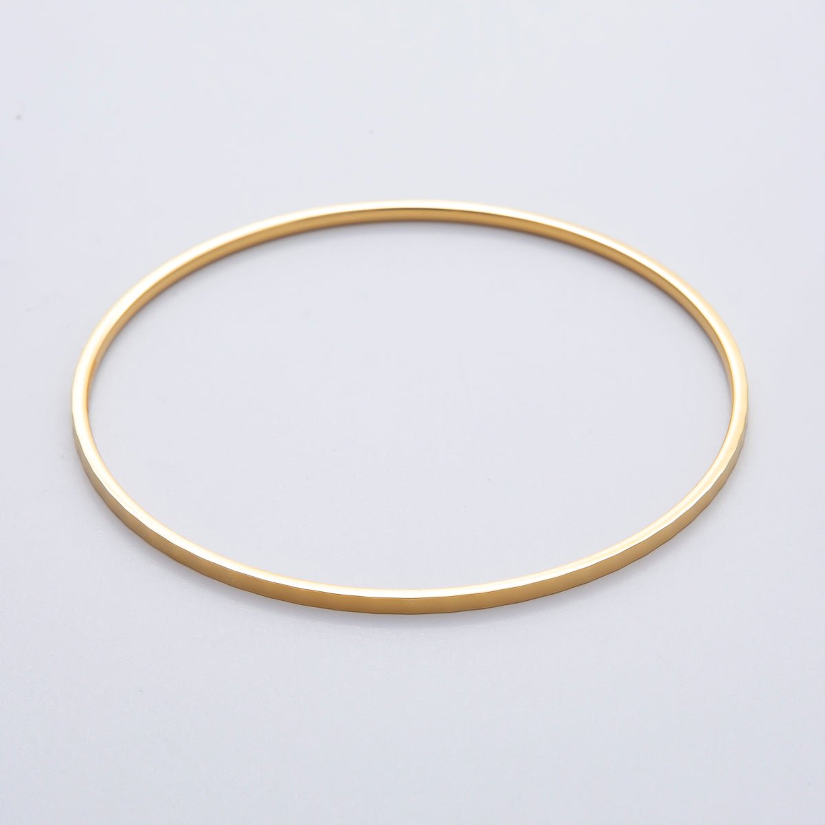 18K Gold Filled 2mm Thin Minimalist Plain Bangle Bracelet | WA-1471