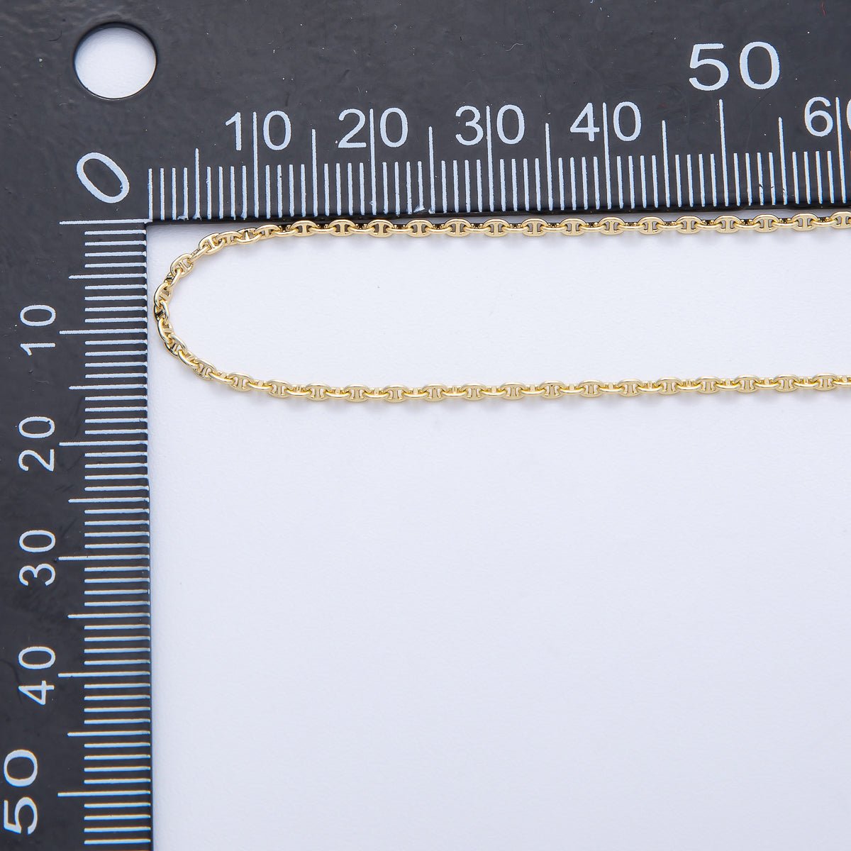 18K Gold Filled 2mm x 1.6mm Minimalist Anchor Unfinished Chain by Yard | Roll-1819
