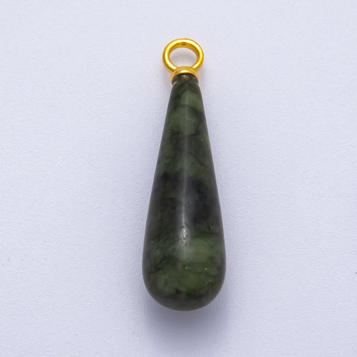 18K Gold Filled 37mm Multicolor Natural Gemstone Long Teardrop Pendant | Charms-00522 ~ Charms-00529