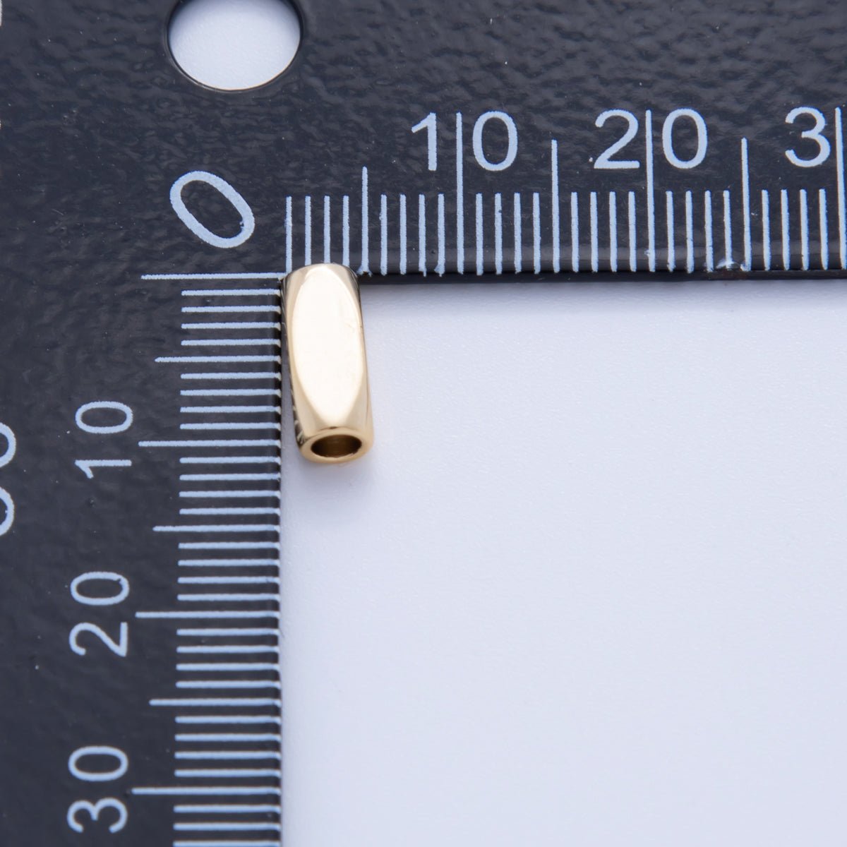 18K Gold Filled 3.8mm Edged Cylinder Tube Mini Bead Spacer Set by 10 Pieces | B742