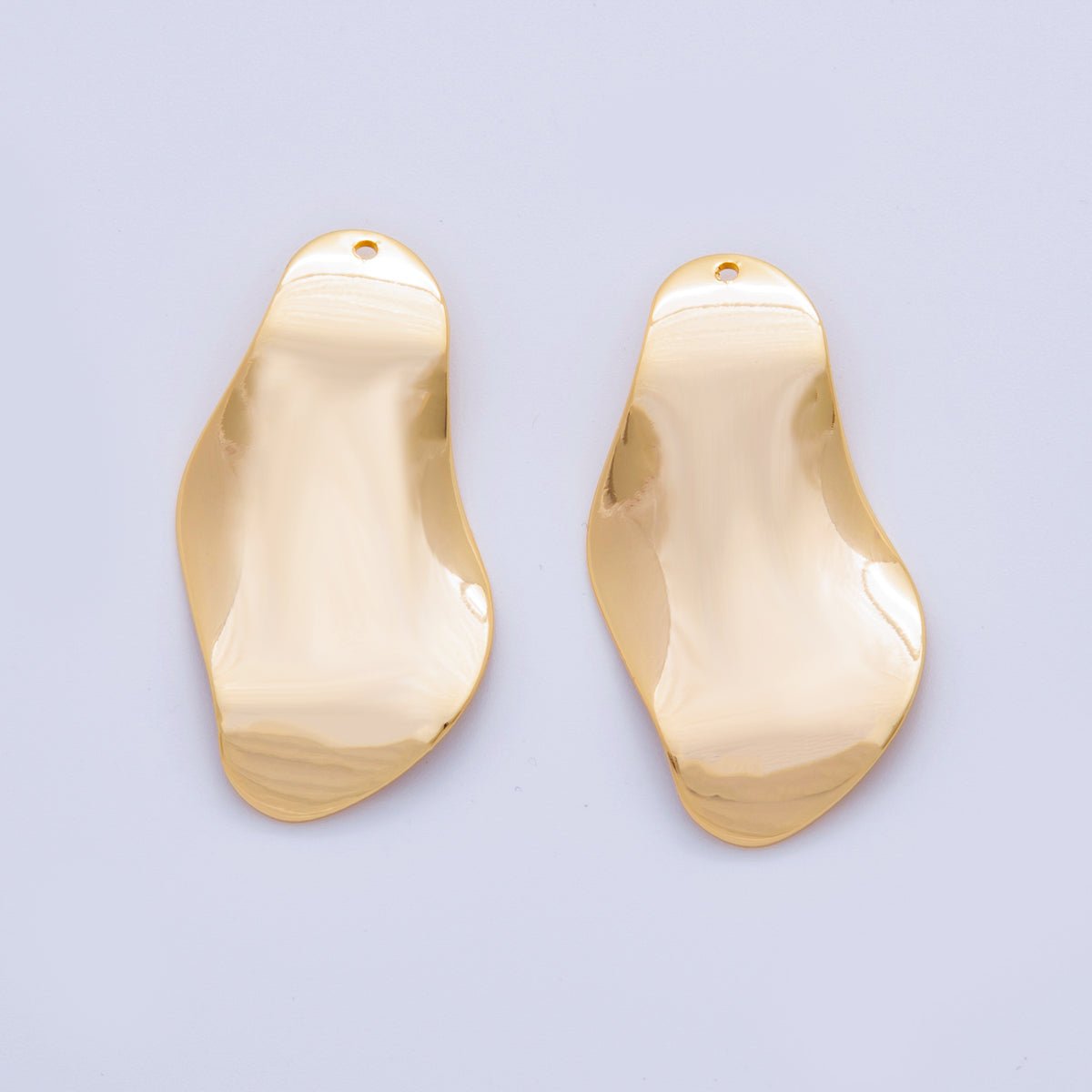 18K Gold Filled 40mm Geometric Wavy Foil Thin Charm Finding | Z1183