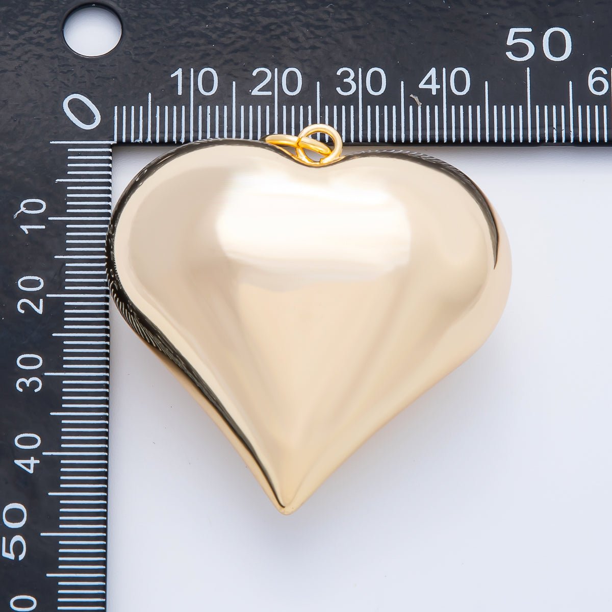18K Gold Filled 54mm Chubby Multidimensional 3D Heart Charm | AF1314