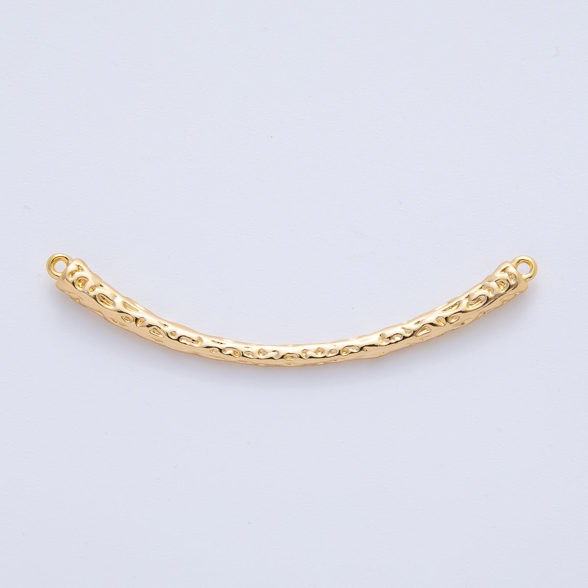 18K Gold Filled 54mm Hammered Curved Connector | Y168