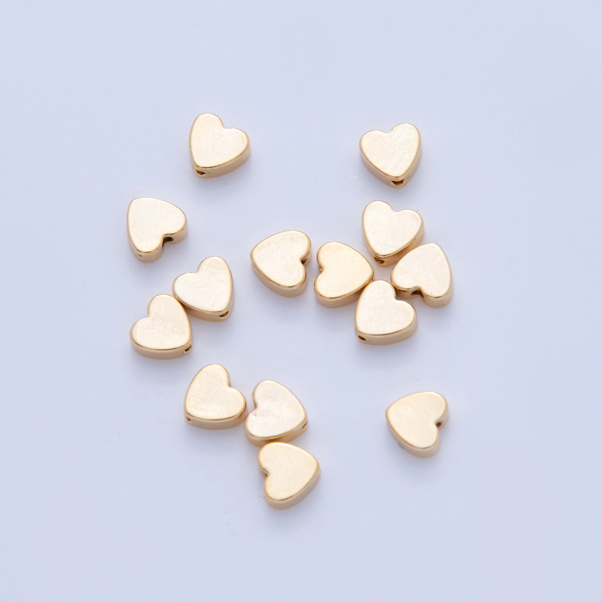 18K Gold Filled 5.5mm Minimalist Heart Mini Bead Spacer Set by 10 Pieces | B738
