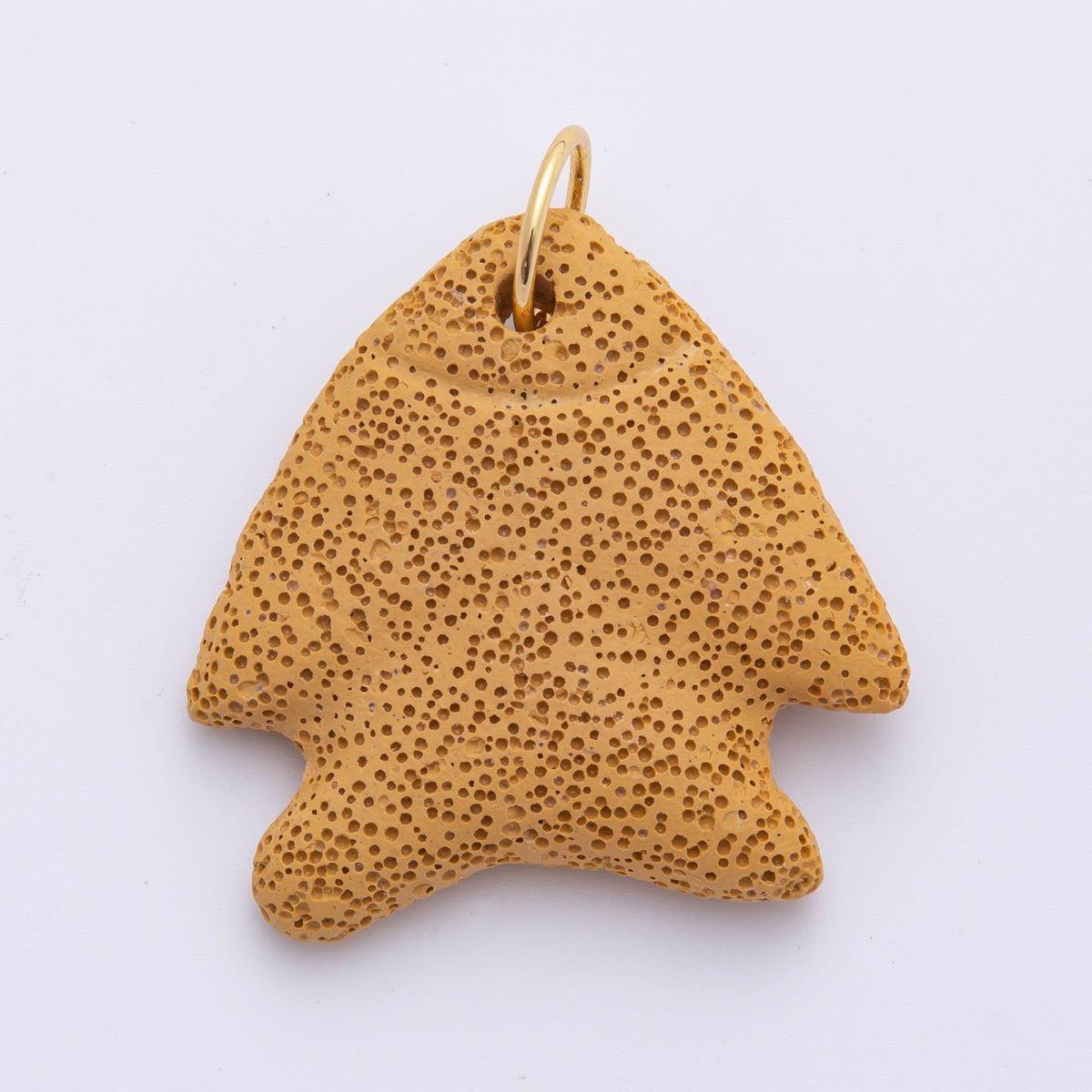 18K Gold Filled 63mm Lava Stone Triangle Sea Fish Charm | AH893 - AH896