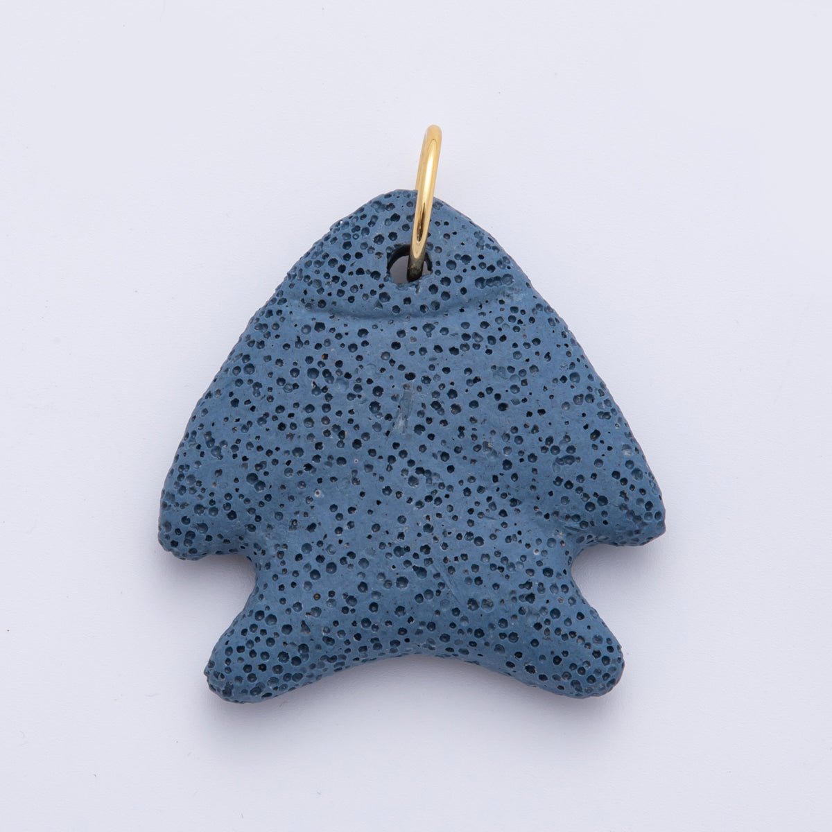 18K Gold Filled 63mm Lava Stone Triangle Sea Fish Charm | AH893 - AH896
