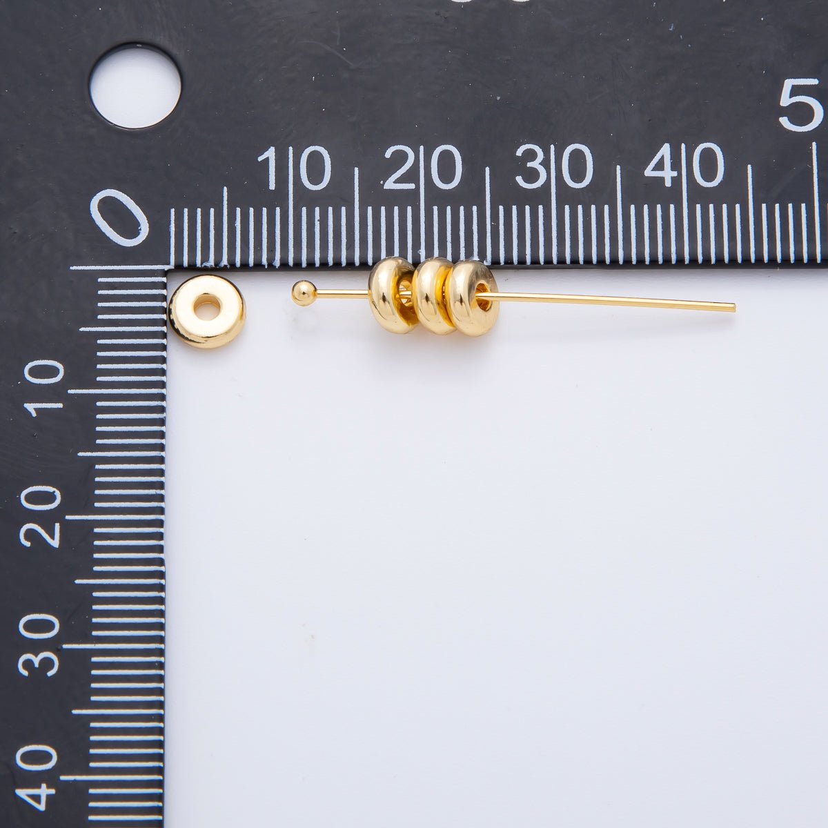 18K Gold Filled 6mm Minimalist Rondelle Tiny Donut Spacer Bead by 10 Pieces | AF1079