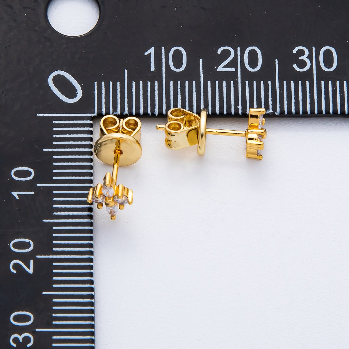 18K Gold Filled 8mm Clear CZ Marquise Blooming Flower Dainty Studs Earrings | AD1570