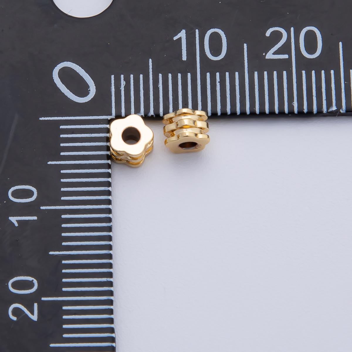 18K Gold Filled 8mm Textured Flower Spacer Bead Set by 10 | B303