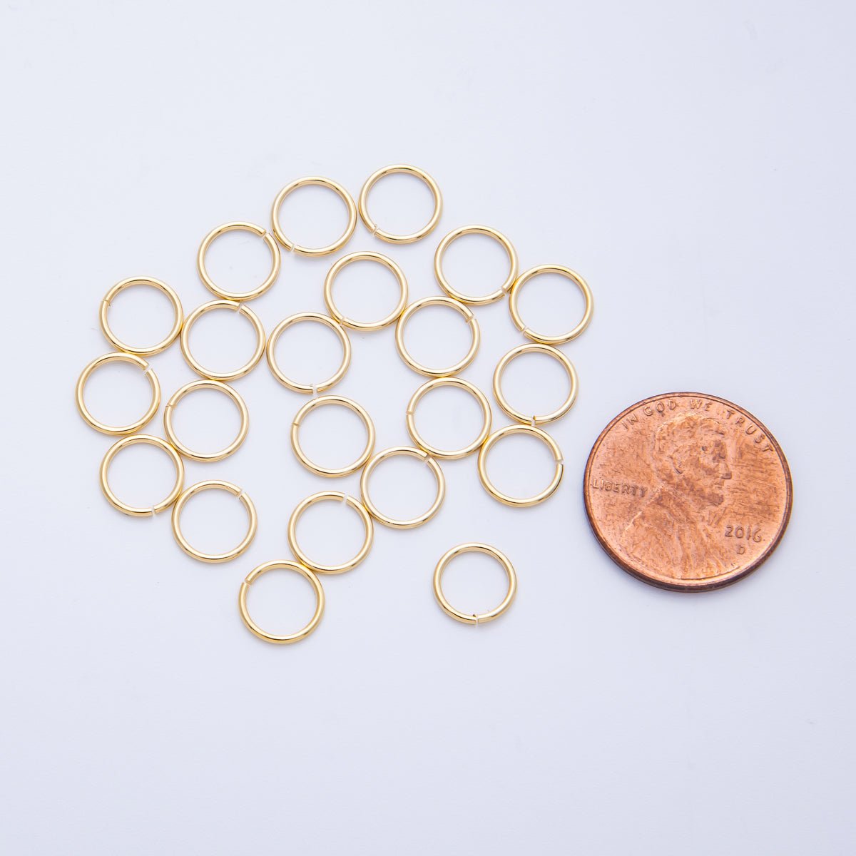 18K Gold Filled 8mm x 0.8mm Jump Ring Findings Set by 10 Pieces | Findings-00060