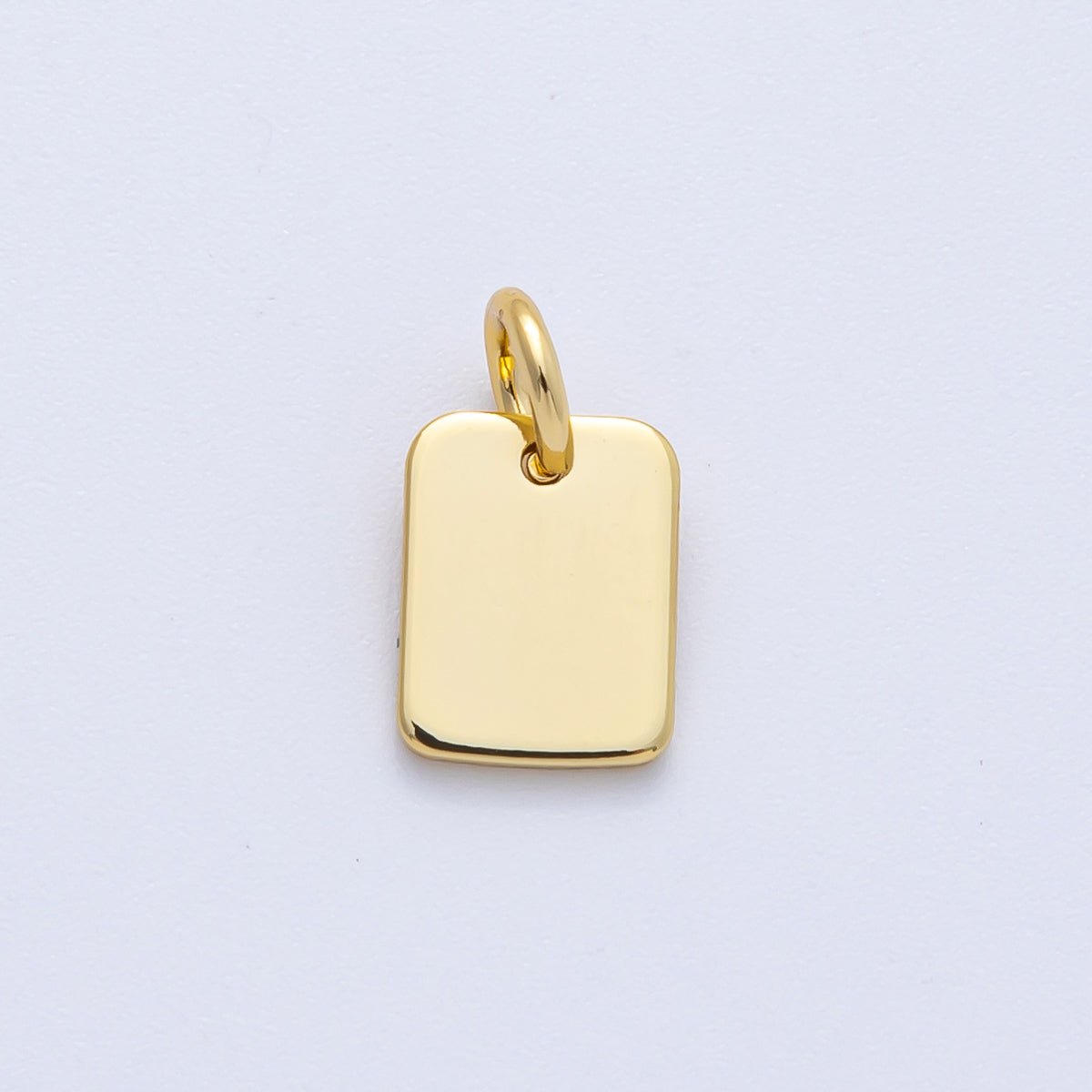 18K Gold Filled 9mm Mini Minimalist Rectangular Charm | AK152