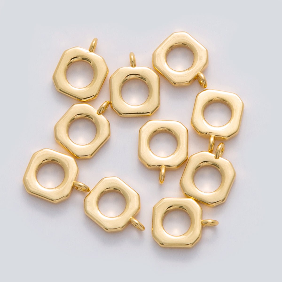 18K Gold Filled 9mm Minimalist Open Edged Square Charm Finding | Z1162