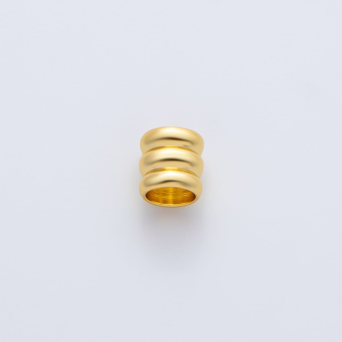 18K Gold Filled Alloy 6mm Triple Band Tube Spacer Bead in Gold & Silver 10pcs | B270