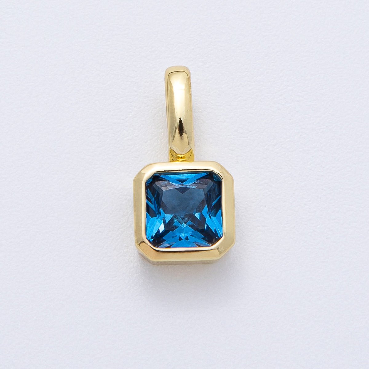 18K Gold Filled Birthstone Baguette CZ Pendant | AF1237 - AF1242