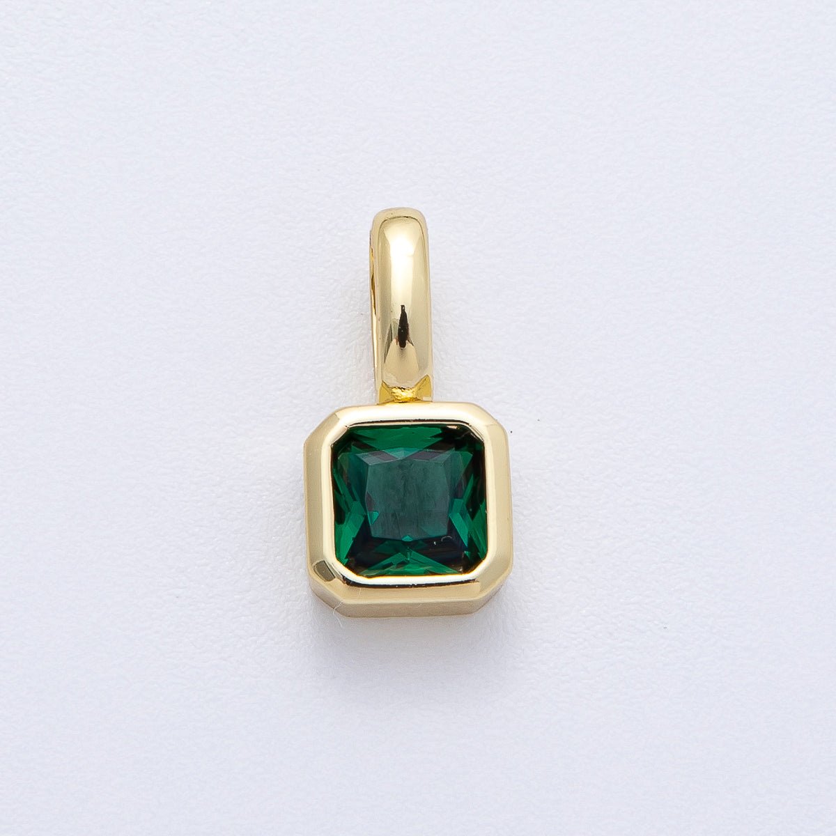 18K Gold Filled Birthstone Baguette CZ Pendant | AF1237 - AF1242