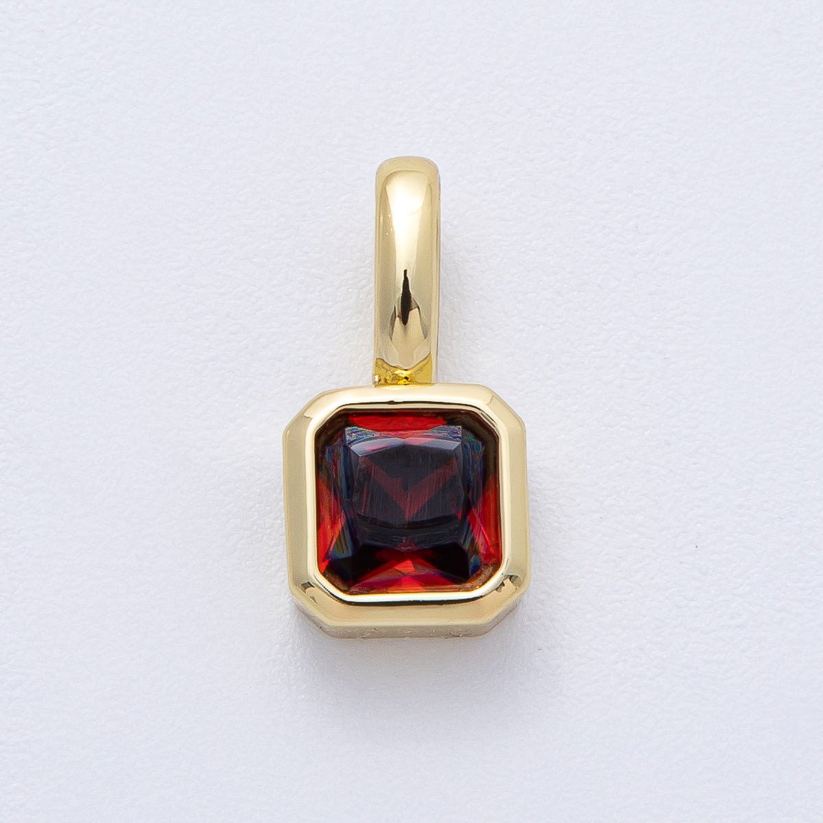 18K Gold Filled Birthstone Baguette CZ Pendant | AF1237 - AF1242