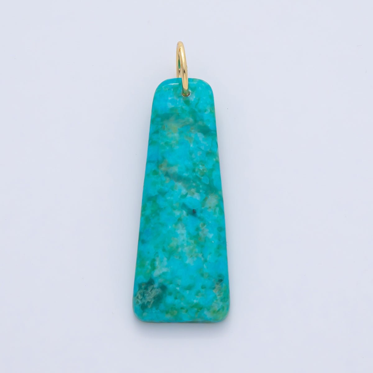 18K Gold Filled Multicolor Turquoise Boho Gemstone Bar Pendant | AF1495