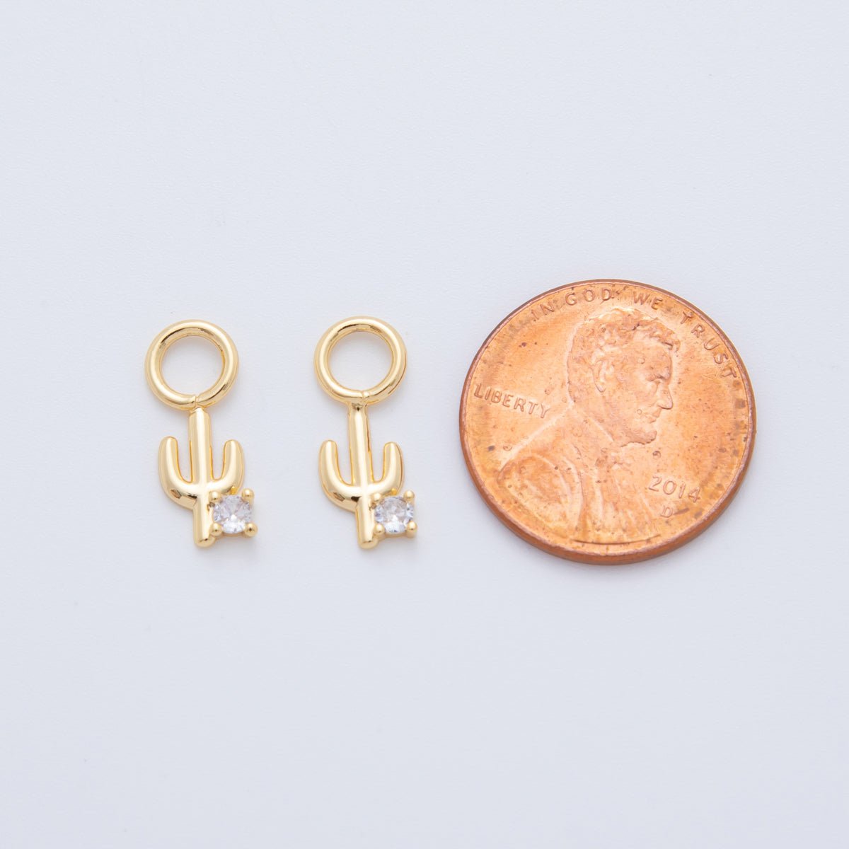 18K Gold Filled Cactus Plant Add-On Drop Earring Charm | AF734