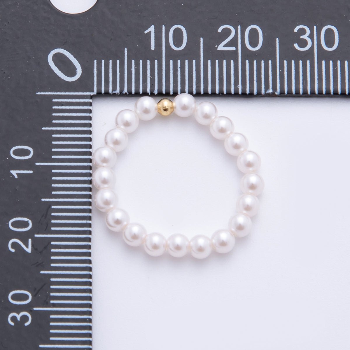 18K Gold Filled Classic Minimalist Shell Pearl Stretch Ring | O222