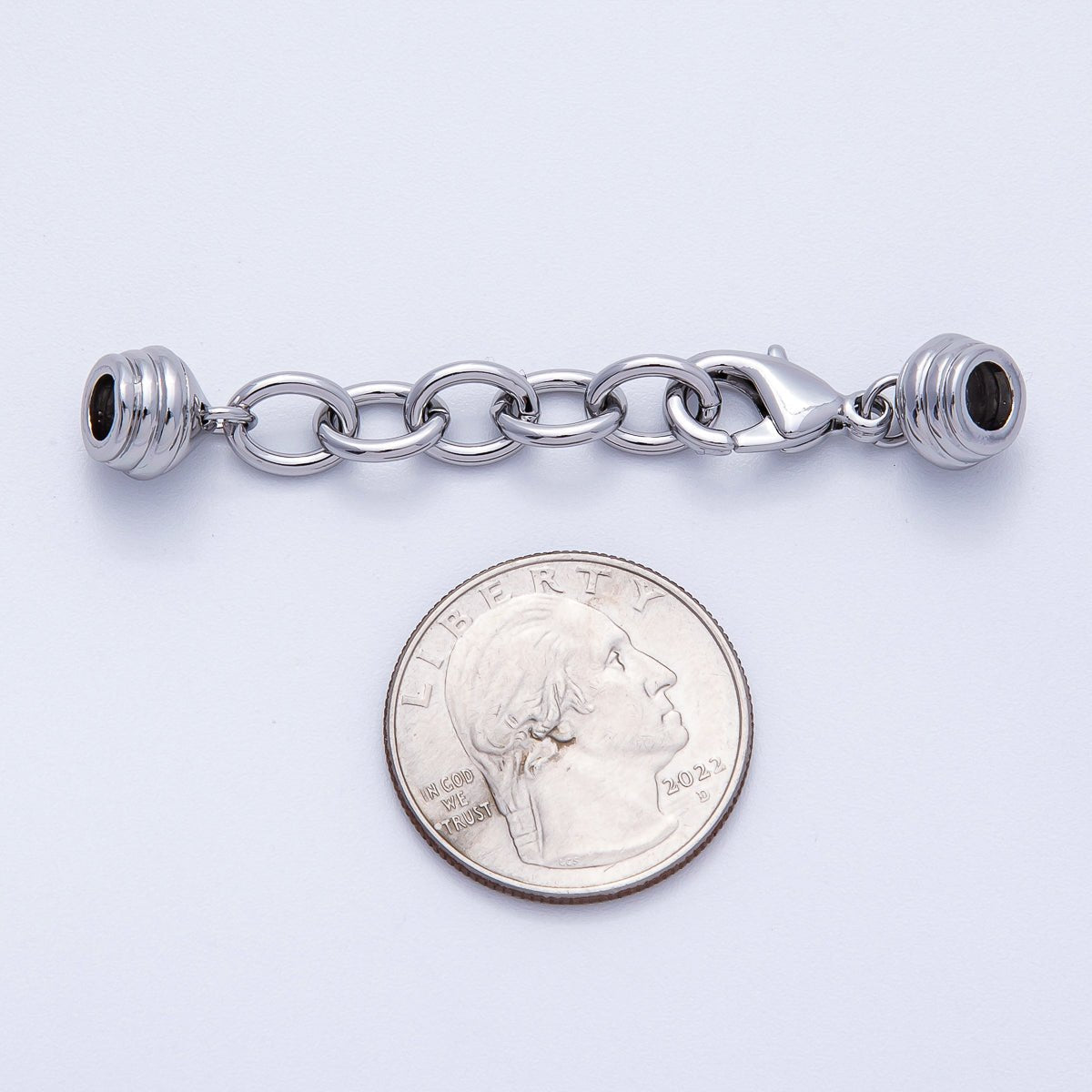18K Gold Filled Cord Chain End Cap Clasps w. Extender Findings Set in Gold & Silver | Z1391 Findings-00081