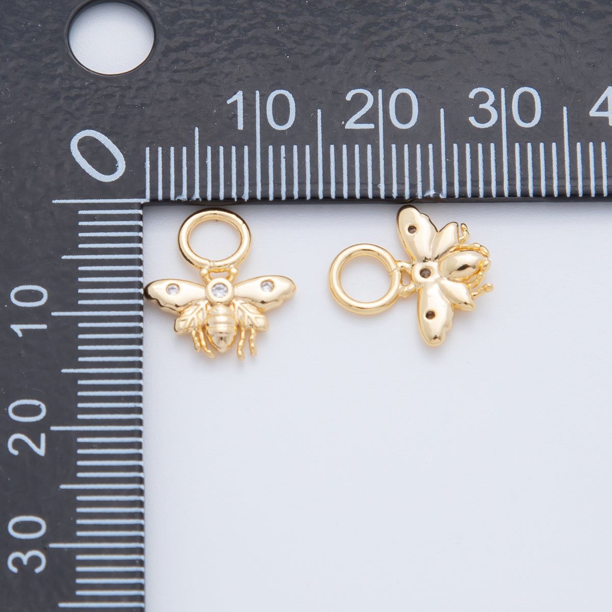 18K Gold Filled CZ Bumble Bee Insect Add-On Drop Earring Charm | AF752