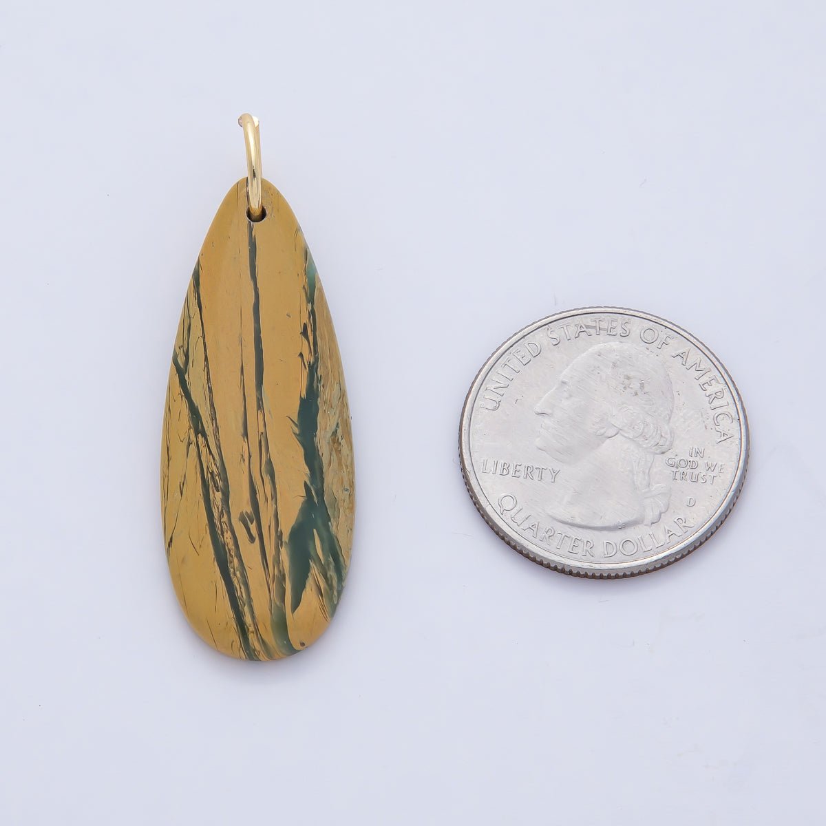 18K Gold Filled Dyed Turquoise Teardrop Gemstone Charm Pendant | AF1493 AF1494