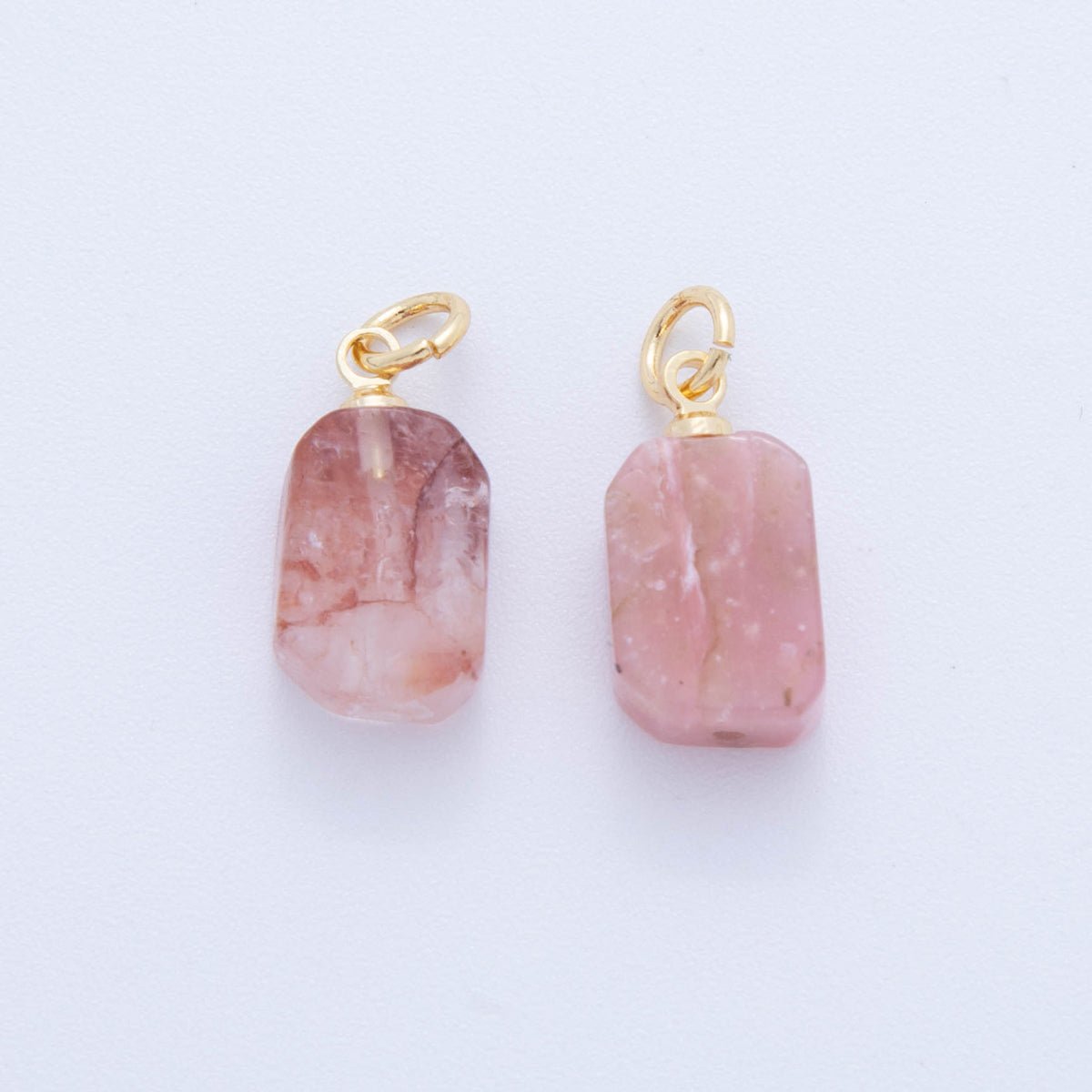 18K Gold Filled Gemstone Rectangular Chip Mini Charm | AF412 - AF418