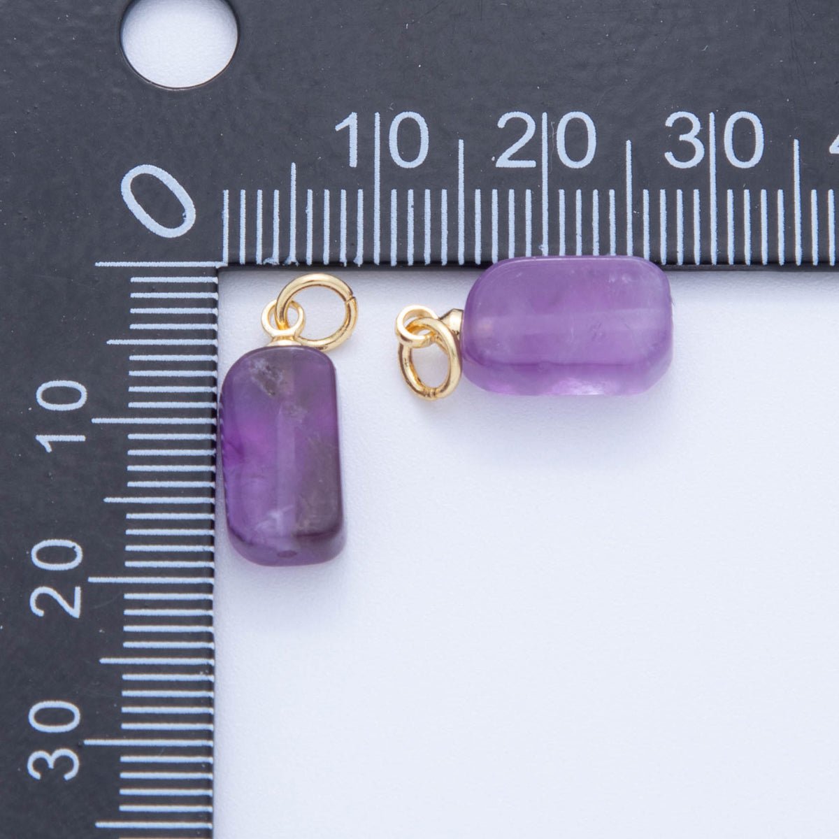 18K Gold Filled Gemstone Rectangular Chip Mini Charm | AF412 - AF418