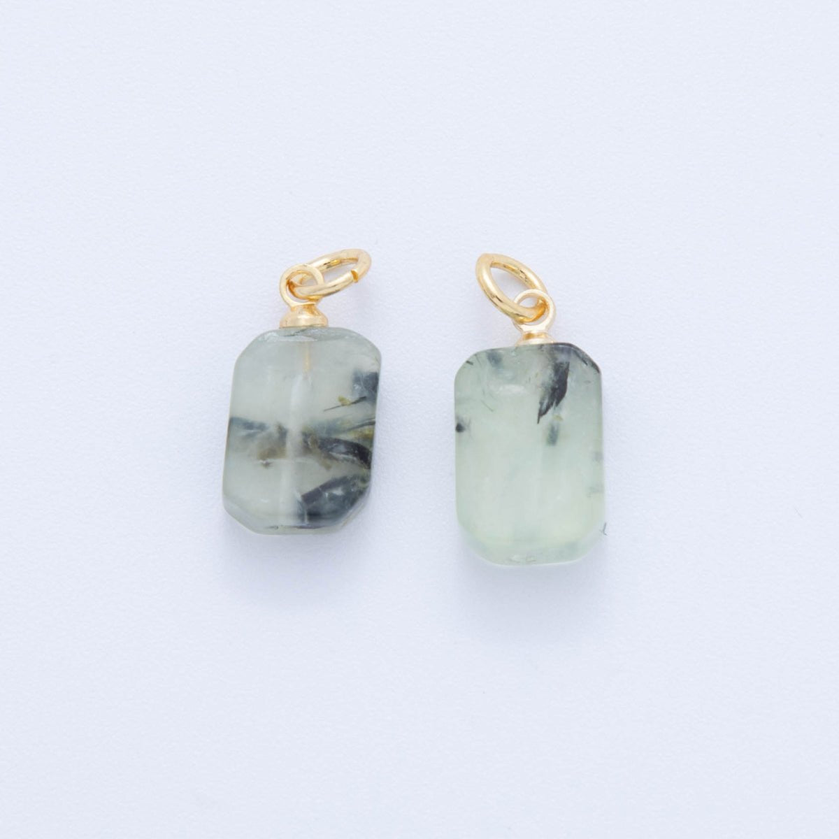 18K Gold Filled Gemstone Rectangular Chip Mini Charm | AF412 - AF418