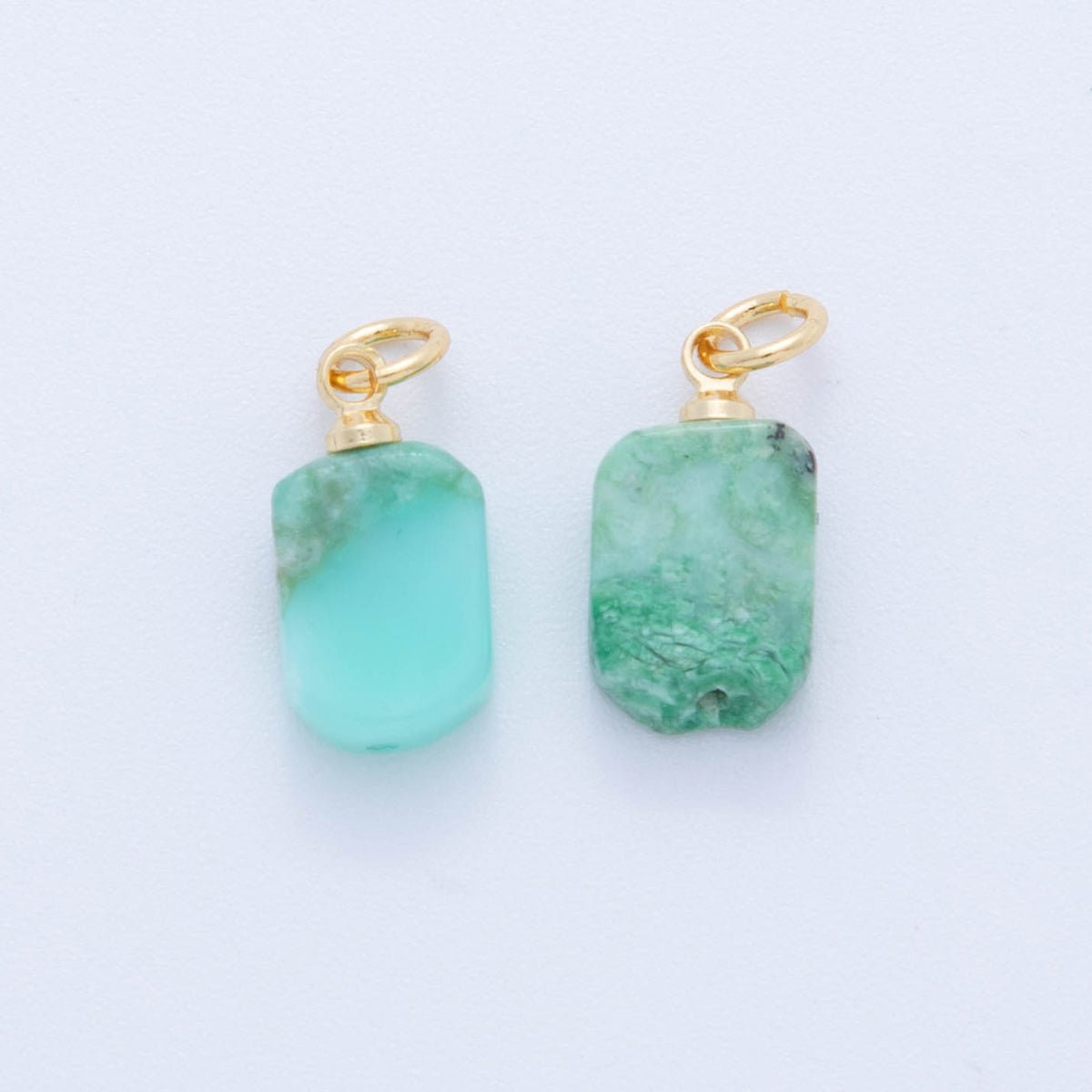 18K Gold Filled Gemstone Rectangular Chip Mini Charm | AF412 - AF418