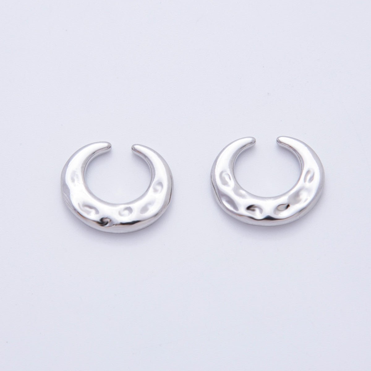 18K Gold Filled Hammered Wide Ear Cuff Earrings in Gold & Silver | AI261