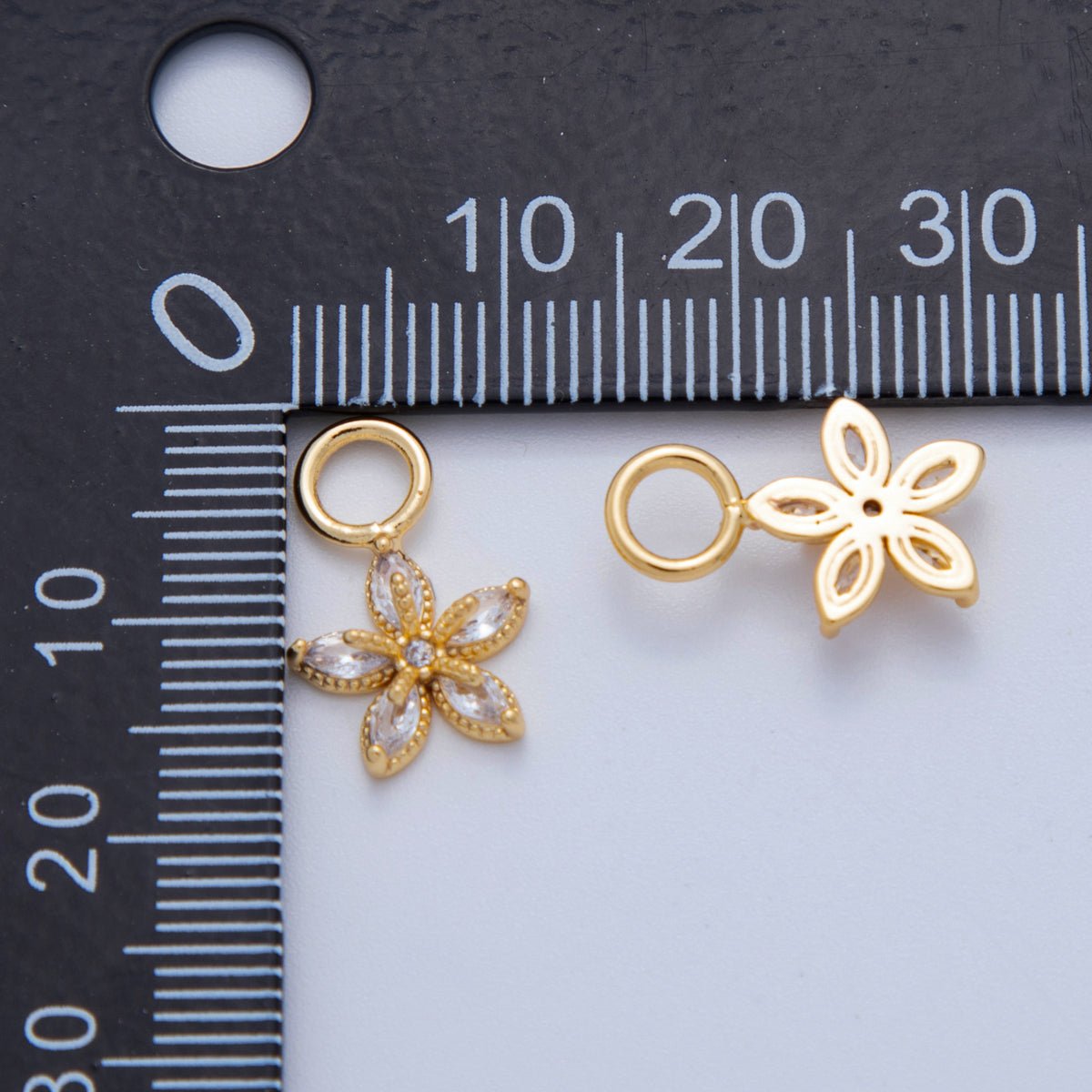 18K Gold Filled Marquise CZ Flower Add-On Drop Earring Charm | AF768