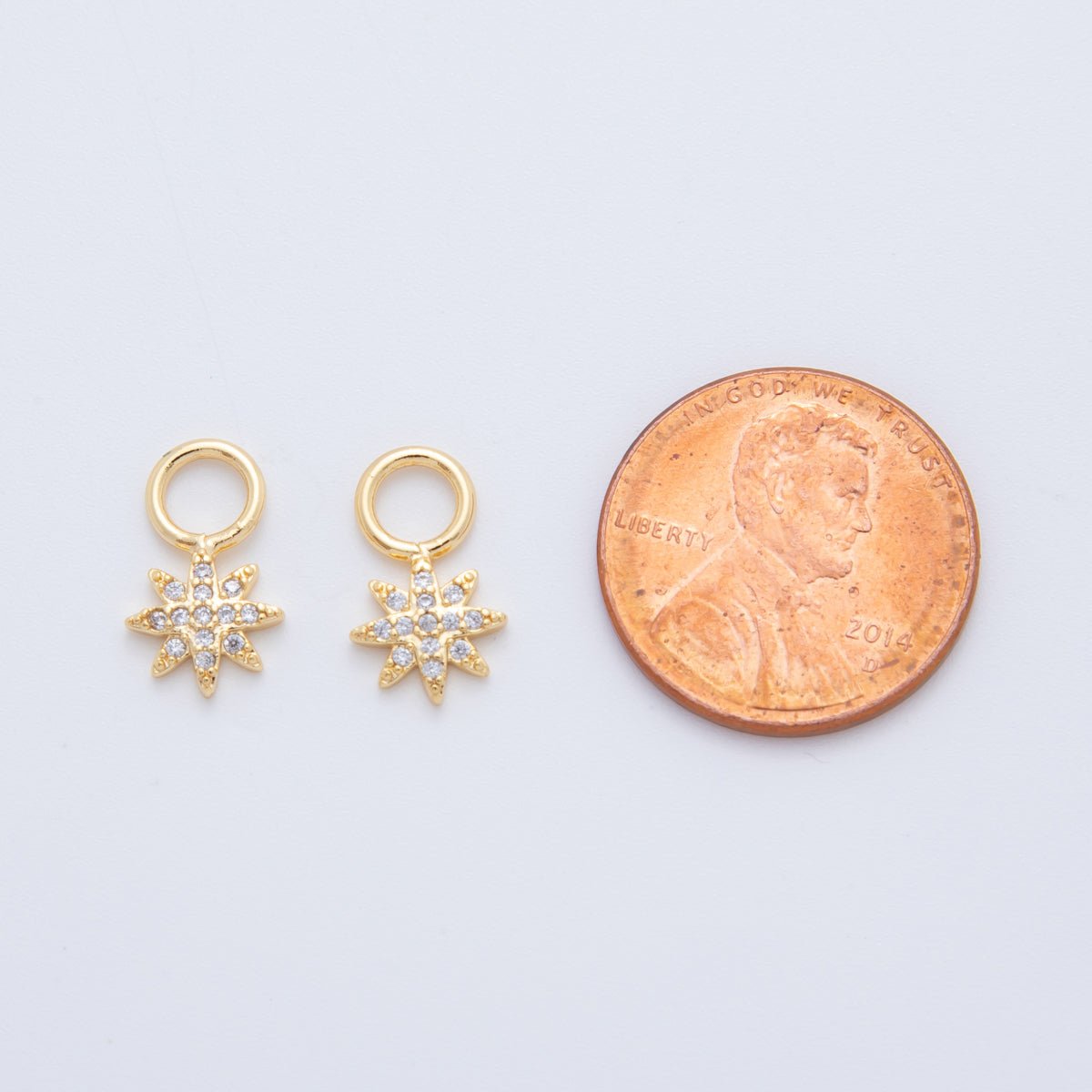 18K Gold Filled Micro Paved Celestial Star Add-On Drop Earring Charm | AF741