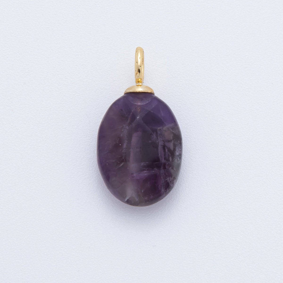 18K Gold Filled 20mm Multifaceted Gemstone Oval Drop Pendant | AF797 -AF800