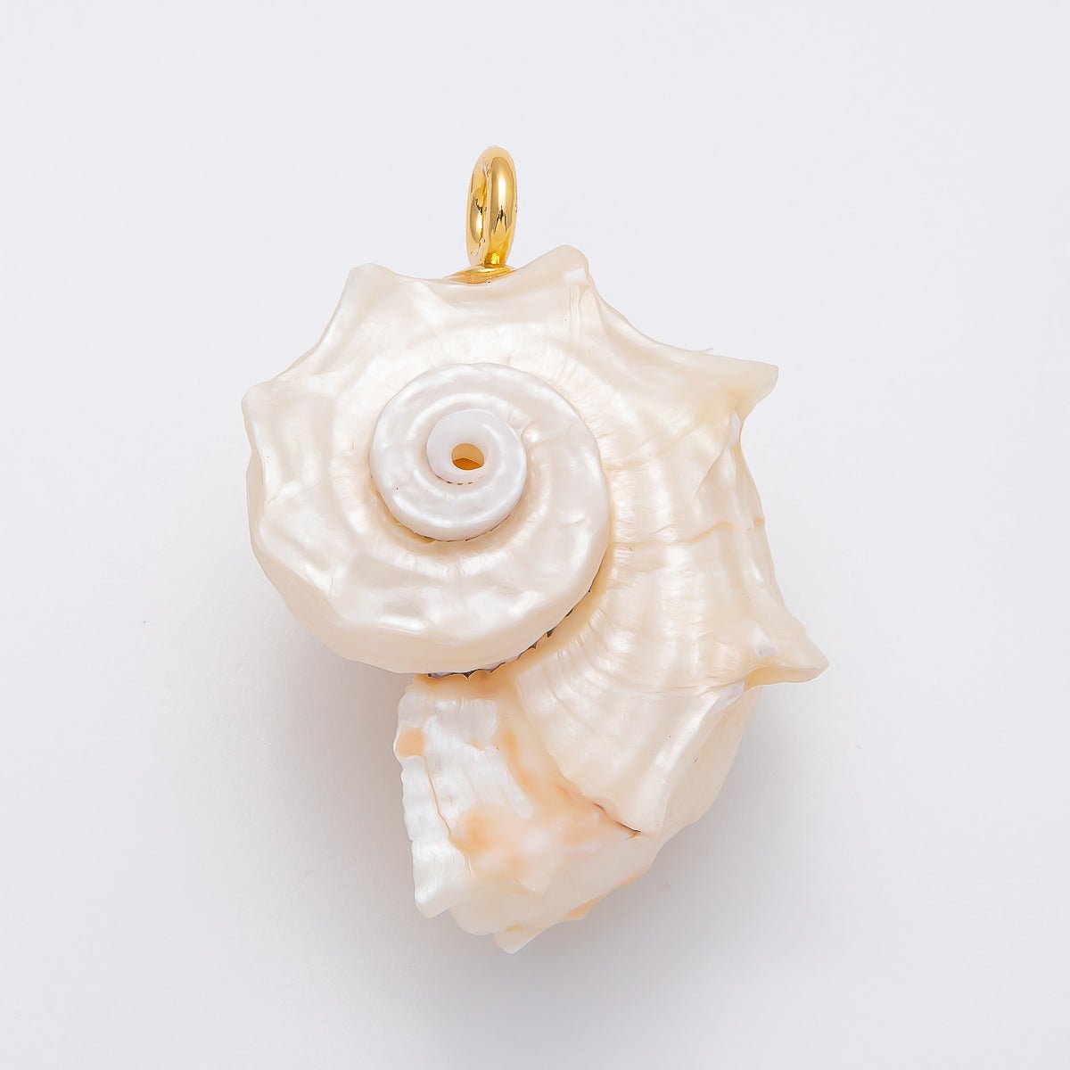 SUMMER 18K Gold Filled 56mm Natural Nautilus Conch Clam Seashell Beach Charm | CHARMS-00435