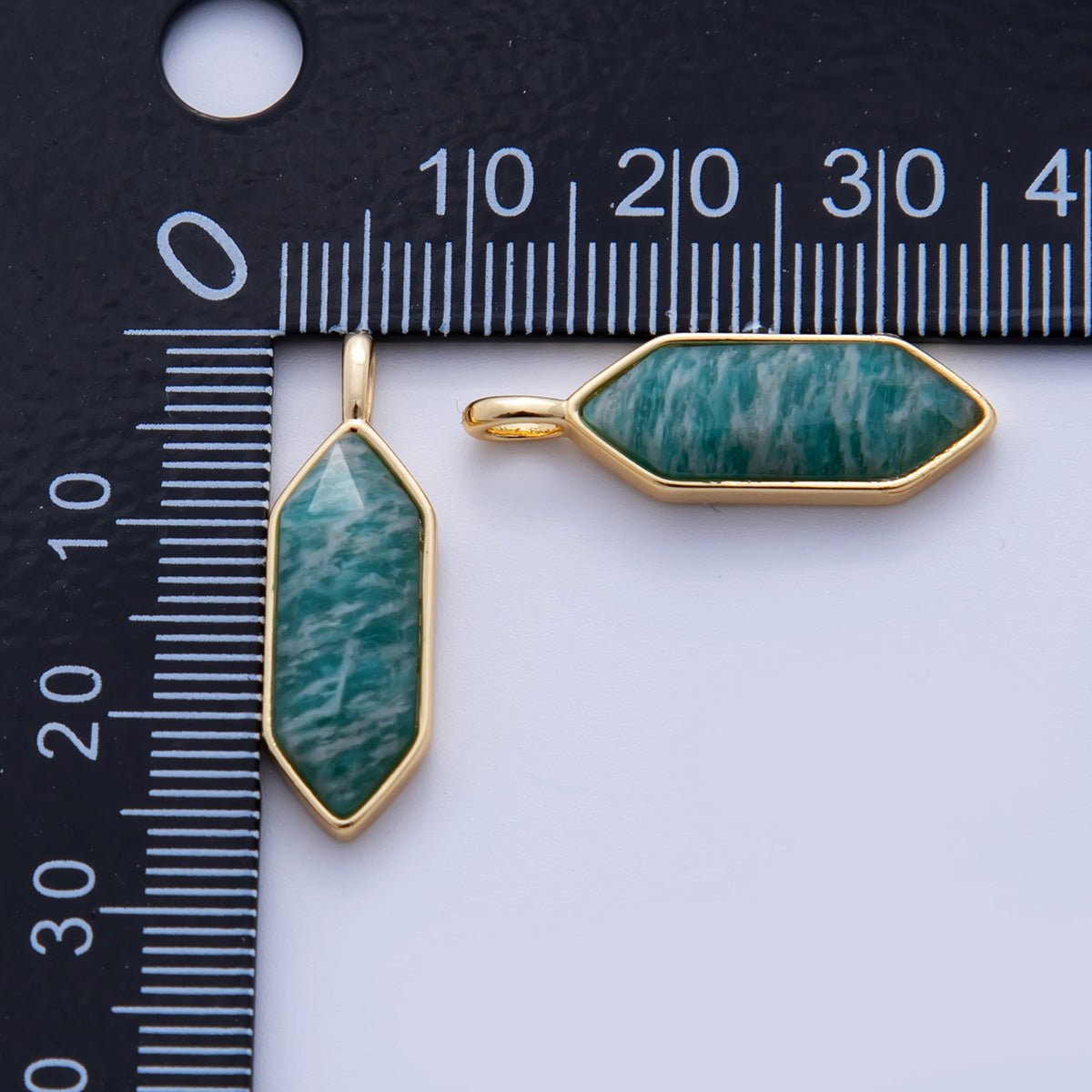 18K Gold Filled Natural Gemstone Hexagon Pendant | AF298 - AF307