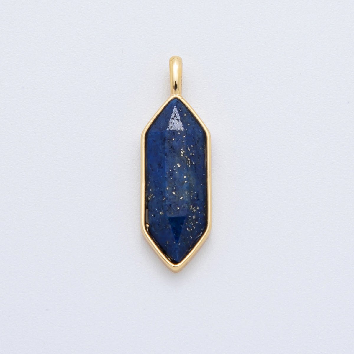 18K Gold Filled Natural Gemstone Hexagon Pendant | AF298 - AF307
