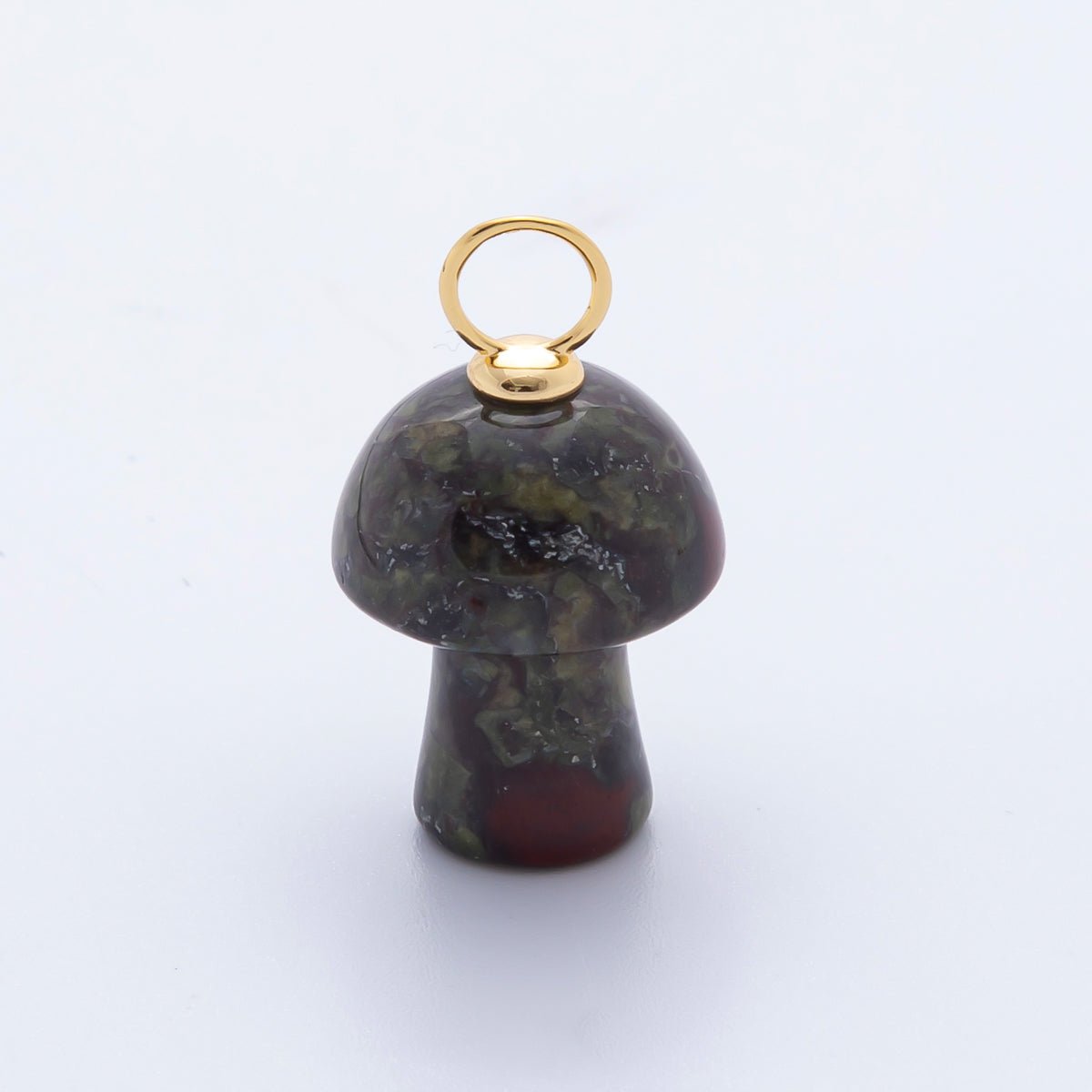 18K Gold Filled Natural Gemstone Mushroom Drop Charm | E404 - E416
