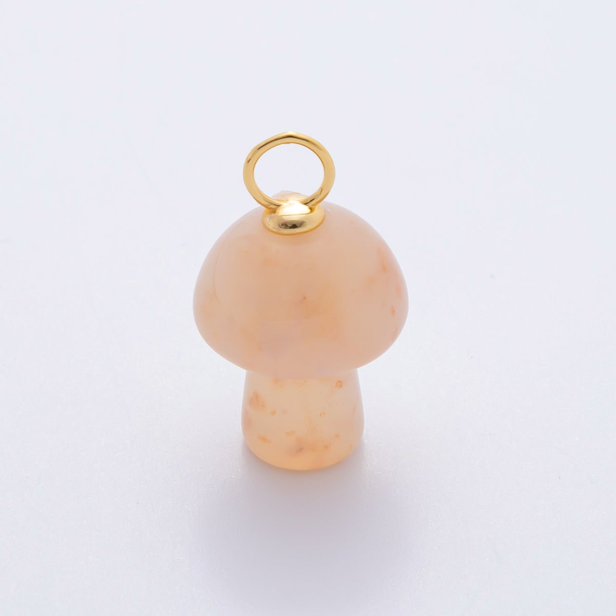 18K Gold Filled Natural Gemstone Mushroom Drop Charm | E404 - E416