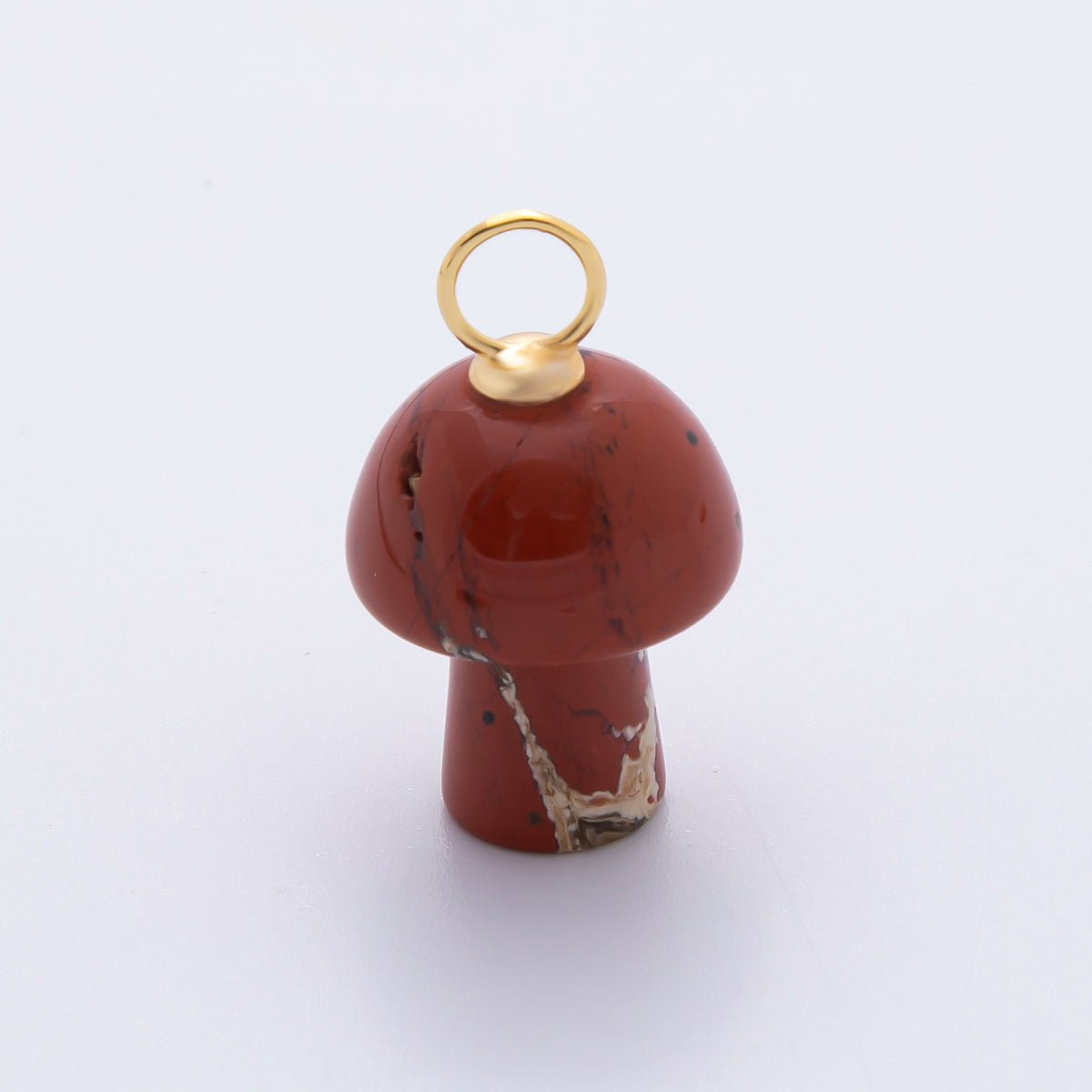 18K Gold Filled Natural Gemstone Mushroom Drop Charm | E404 - E416