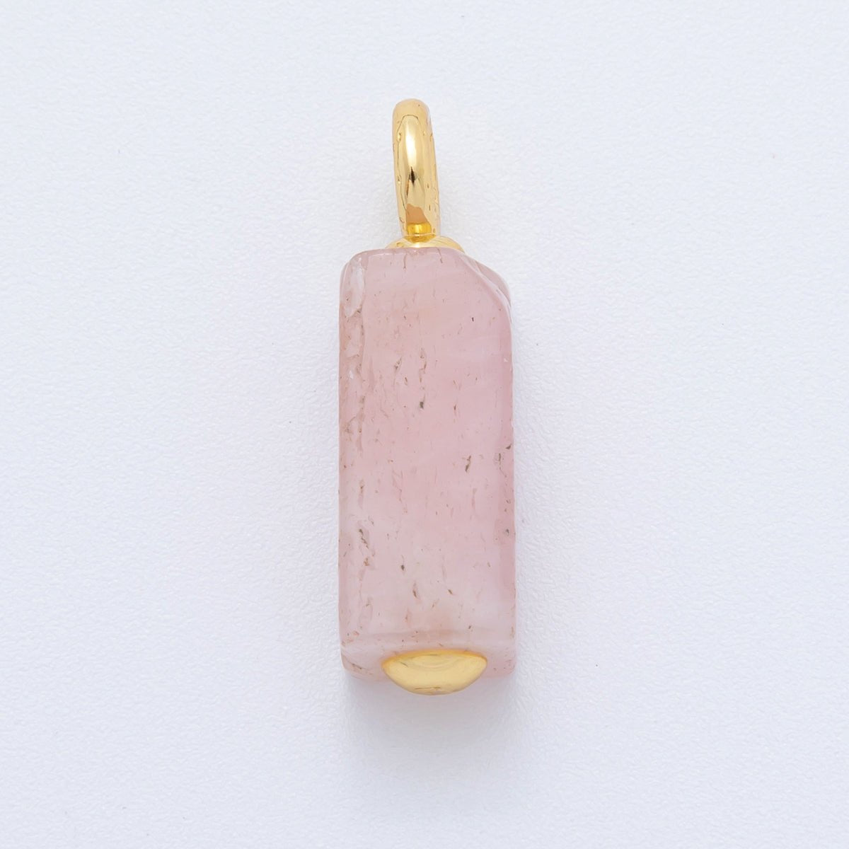 18K Gold Filled 30mm Natural Gemstone Rectangle Tube Charm | AF787 - AF790